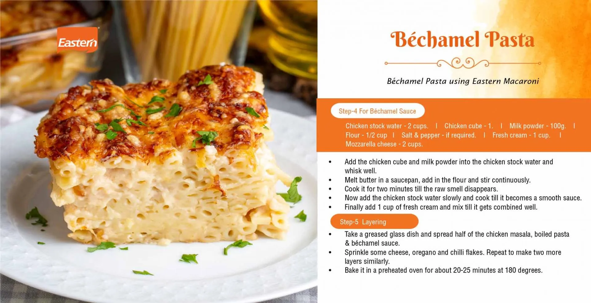 Béchamel Pasta — Eastern Cook Book card, continued